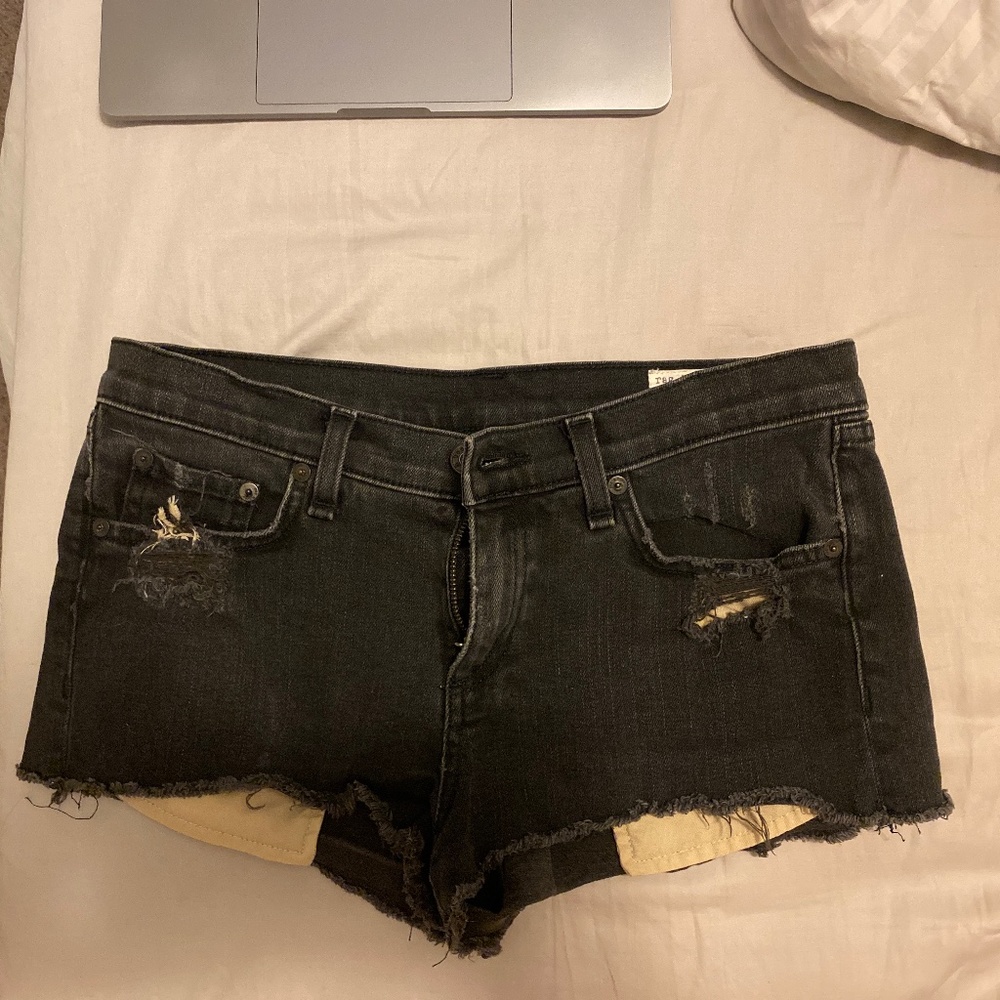 Black Rag and Bone cutoff denim shorts